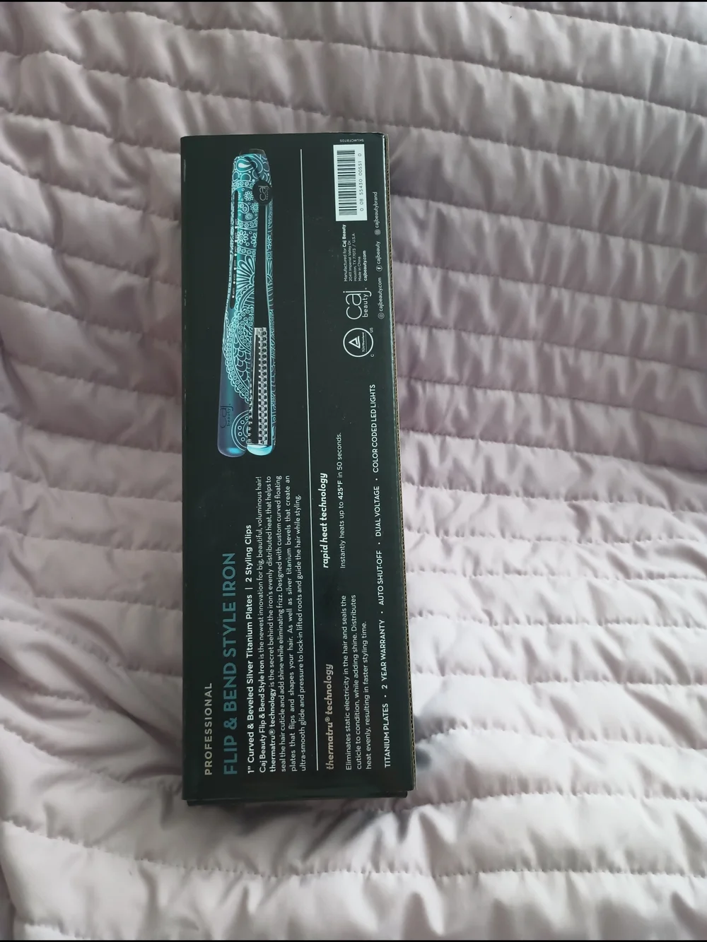 Caj Beauty Flip & Blend Style Iron in Teal Patterned Box